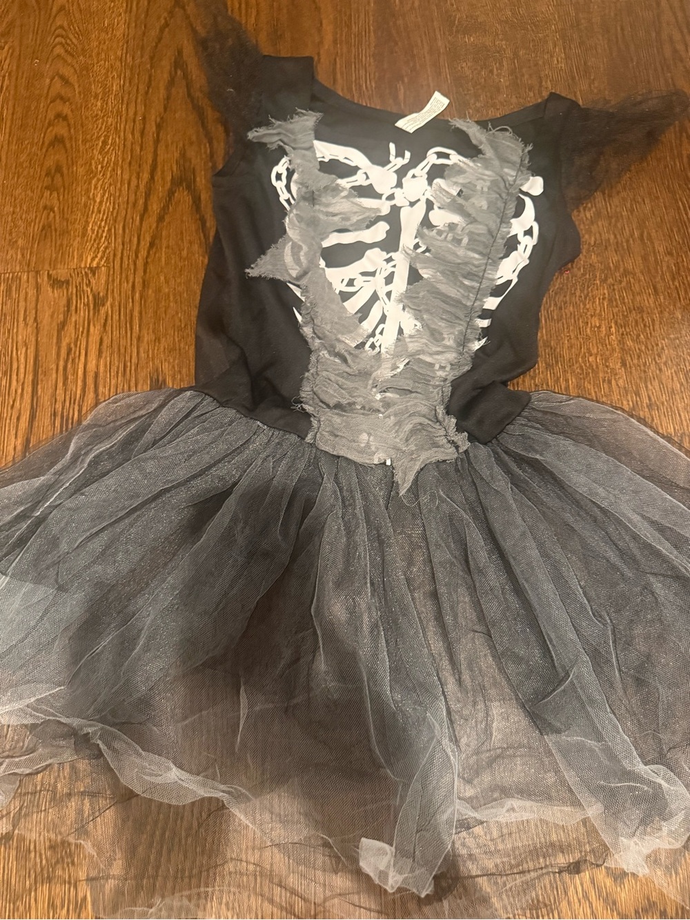 Kids Black Skeleton Tulle Halloween Costume Dress